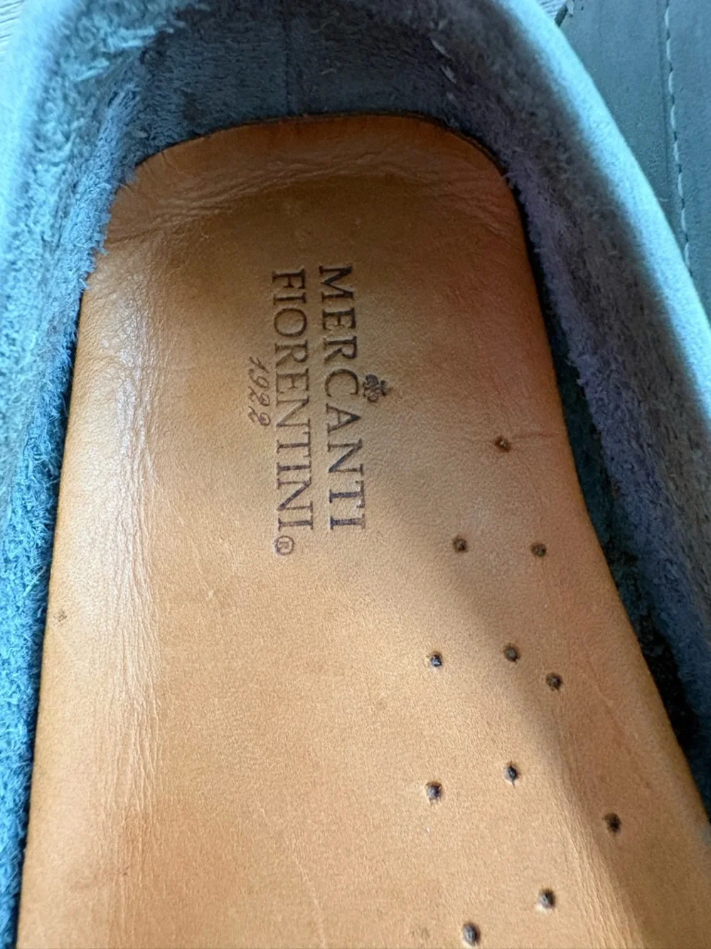 Mercanti Fiorentini Light Gray Suede Bit-Detail Loafers